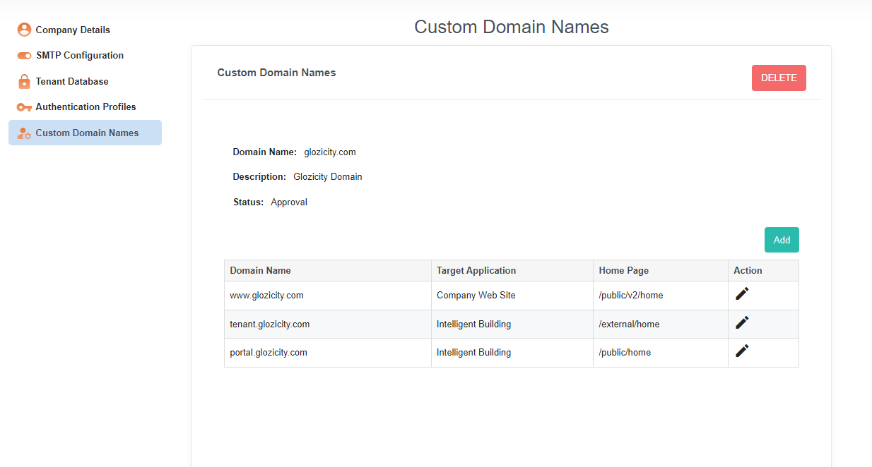 Tenant Settings